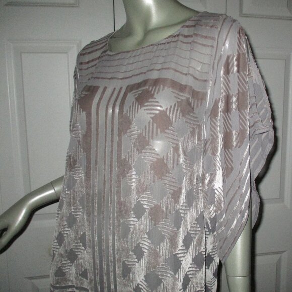 CALYPSO ST. BARTH Gray Flocked Velvet Cold Shoulder Blouse/Dress - Picture 4 of 6